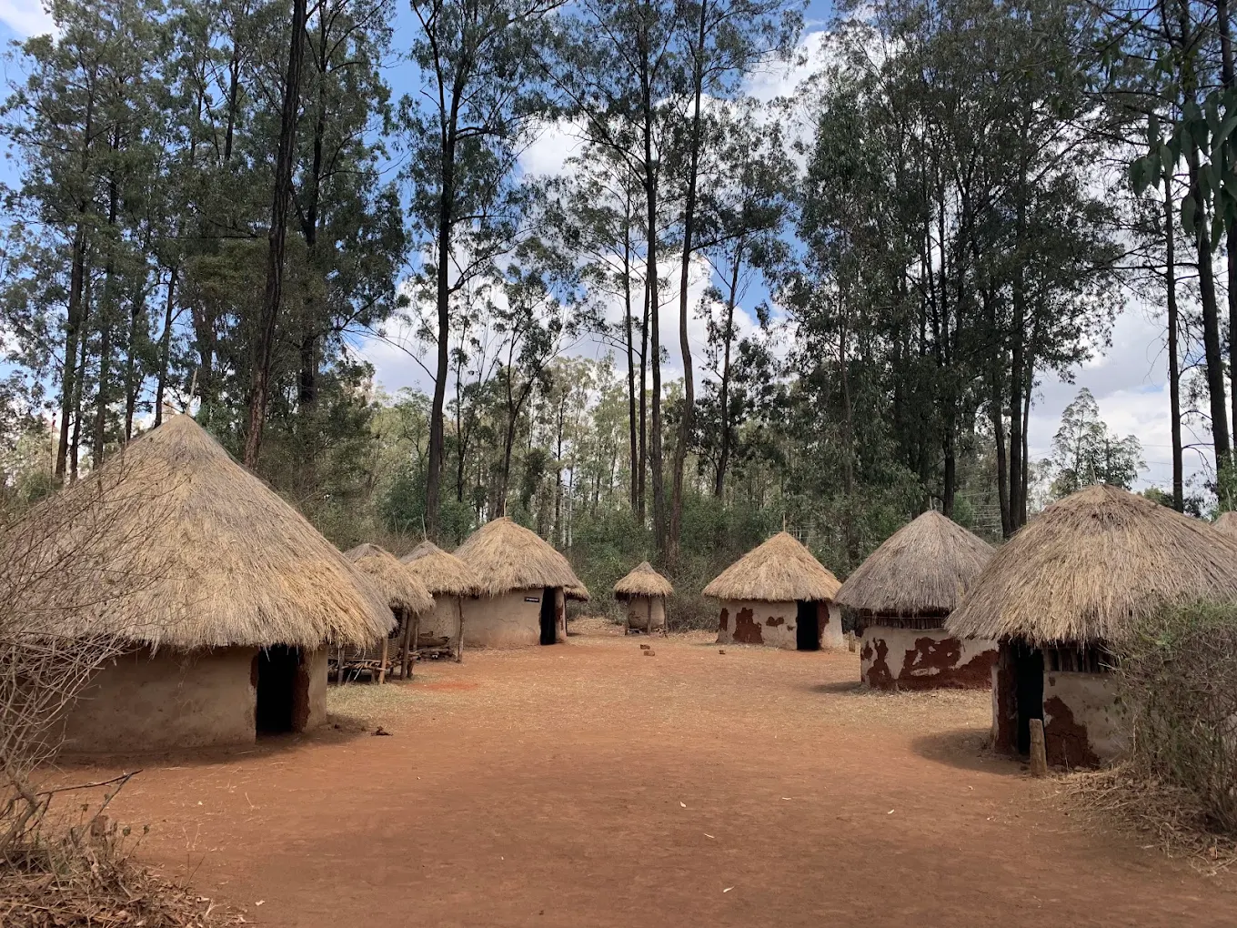 Traditional thatched homesteads at Bomas of Kenya in Nairobi