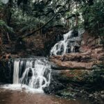 Karura Forest waterfall in Nairobi surrounded by indigenous forest